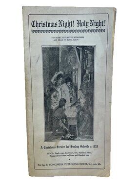 1925 Vintage Christmas Night Holy Night Sunday School Program Booklet Lutheran